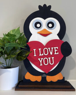 Penguin with Heart, I love you Shelf Sitter,