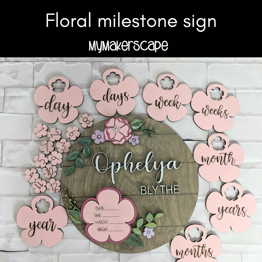 Floral milestone sign