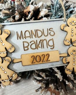 Personalized Gingerbread Tray Ornament, Large Family