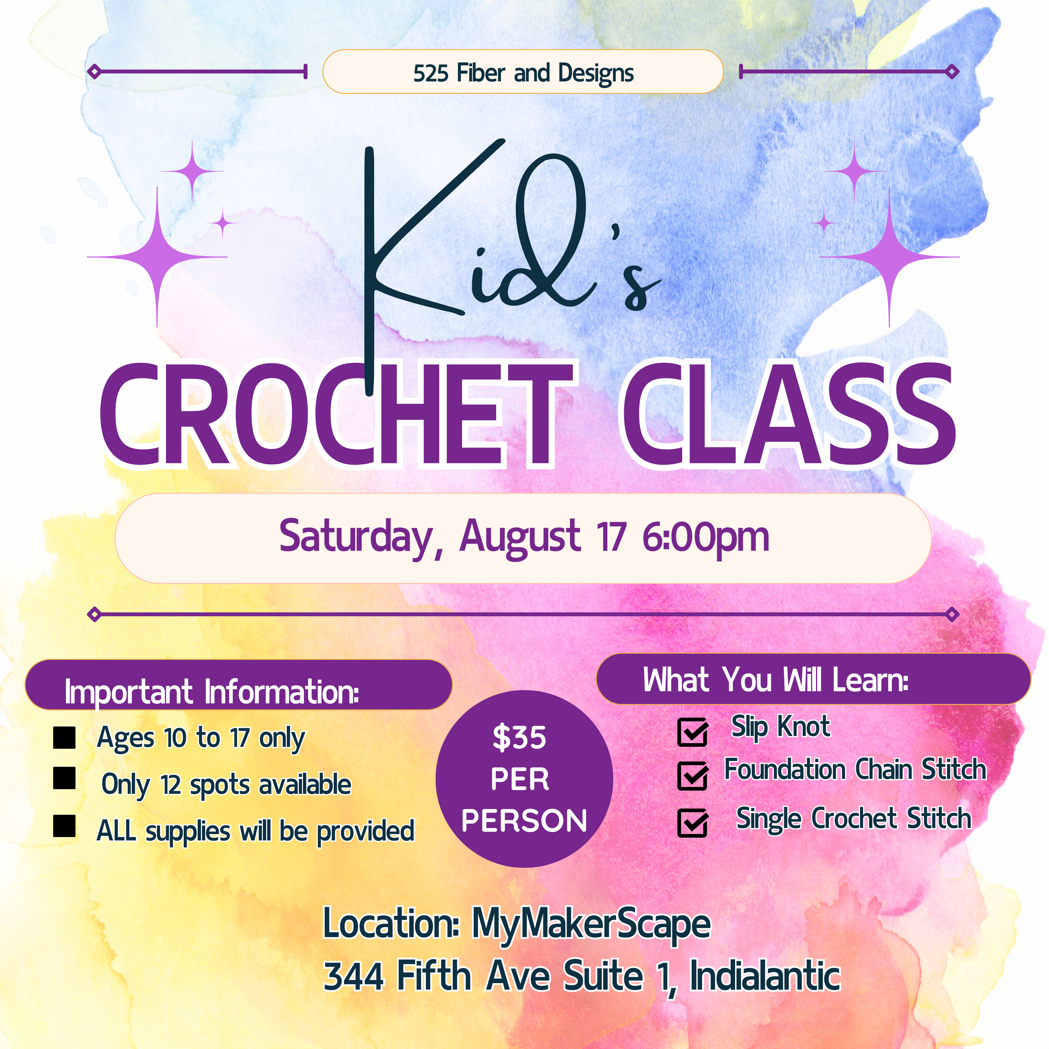 Kids August 17 Crochet Class