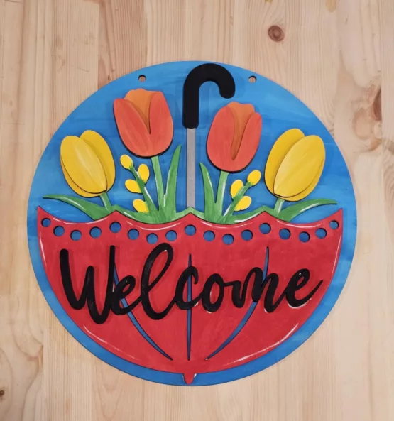 Welcome Tulip Umbrella Door Hanger DIY kit