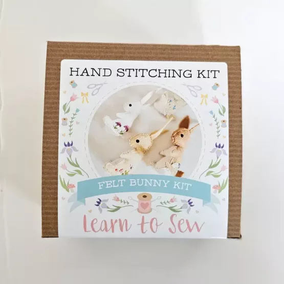 DIY Embroidered Felt Bunny Craft Kit - Hand Sewing Project - Image 2