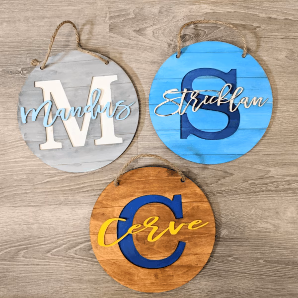Name Initial Shiplap style door hanger DIY kit