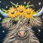 Sunflower Highland Cow Paint Night